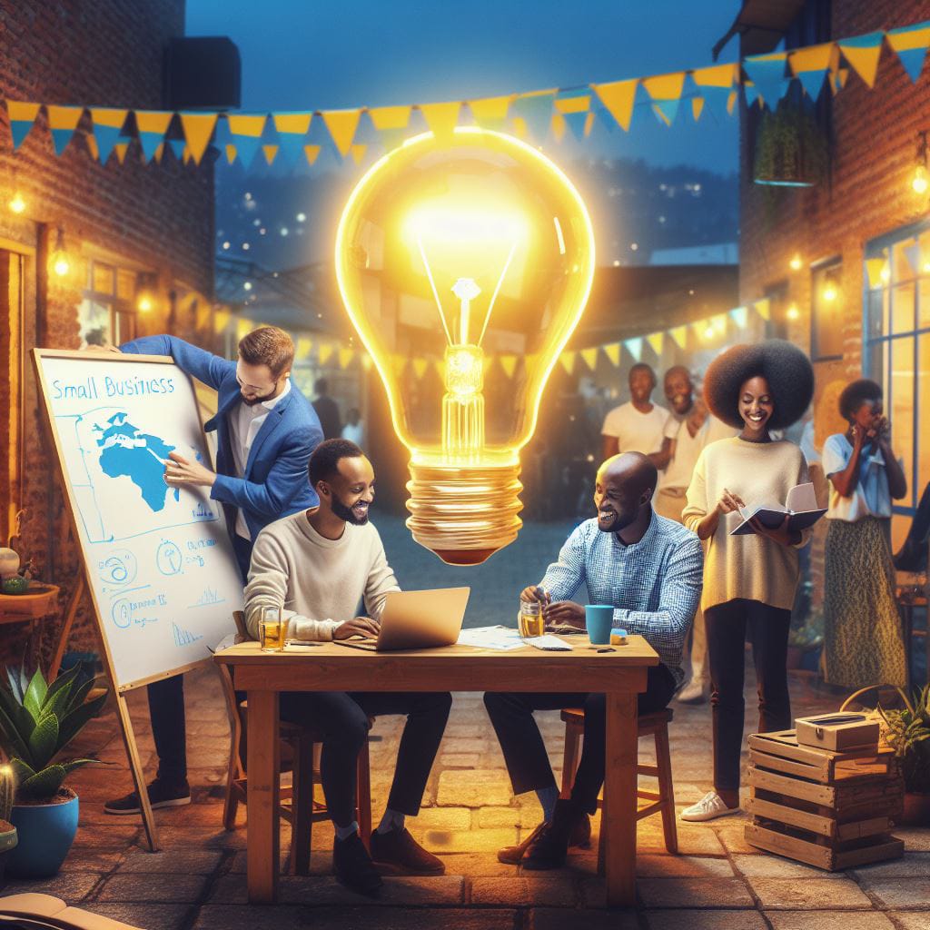 Illustration of a team planning a new business