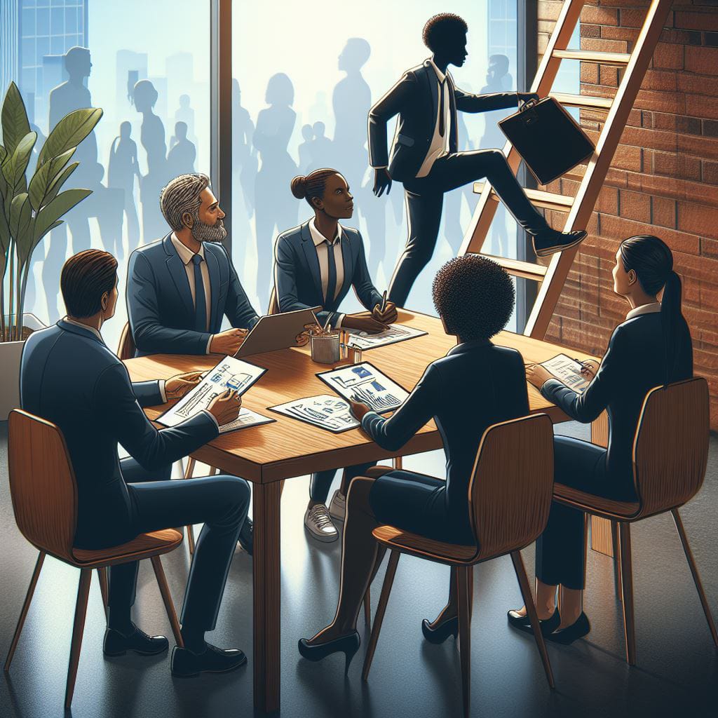 Illustration of colleagues working together in an office